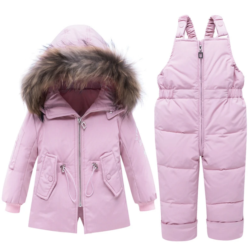 Russian Winter Coats -30 Degrees Outerwear Hooded Parkas Infant Jumpsuit Baby Fur Snowsuit Thicken Snow Wear Pants Set | Детская одежда