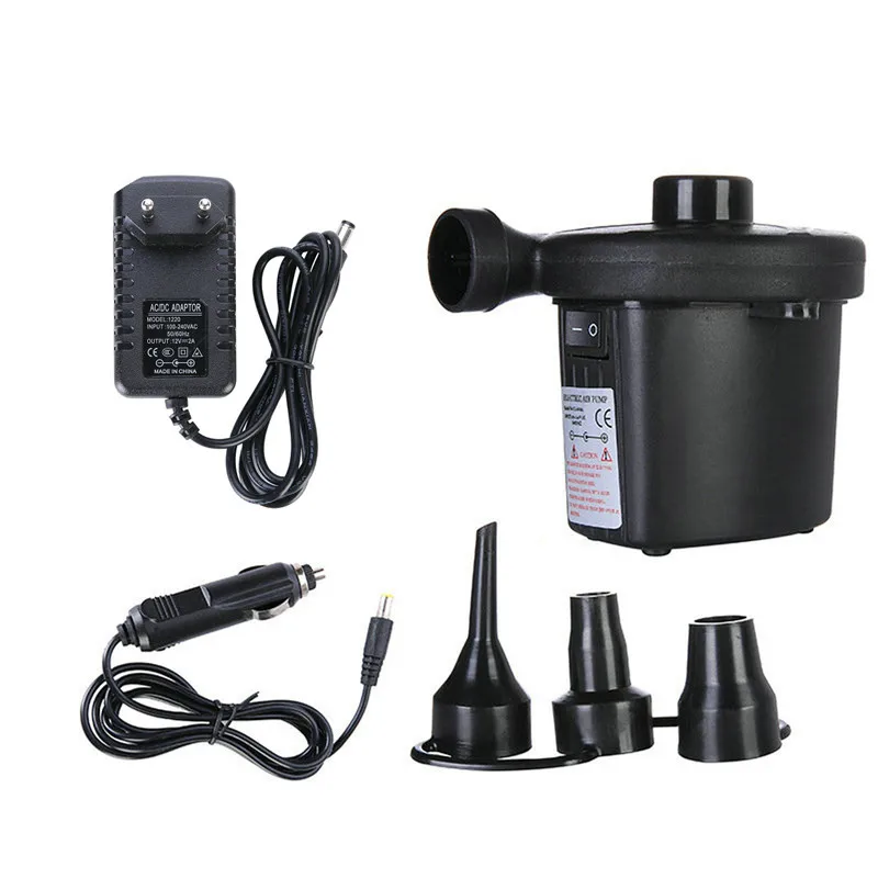 

Portable Car Electric Air Pump Compressor Tyre Tire Inflator Pump with 3 Nozzles For Camping