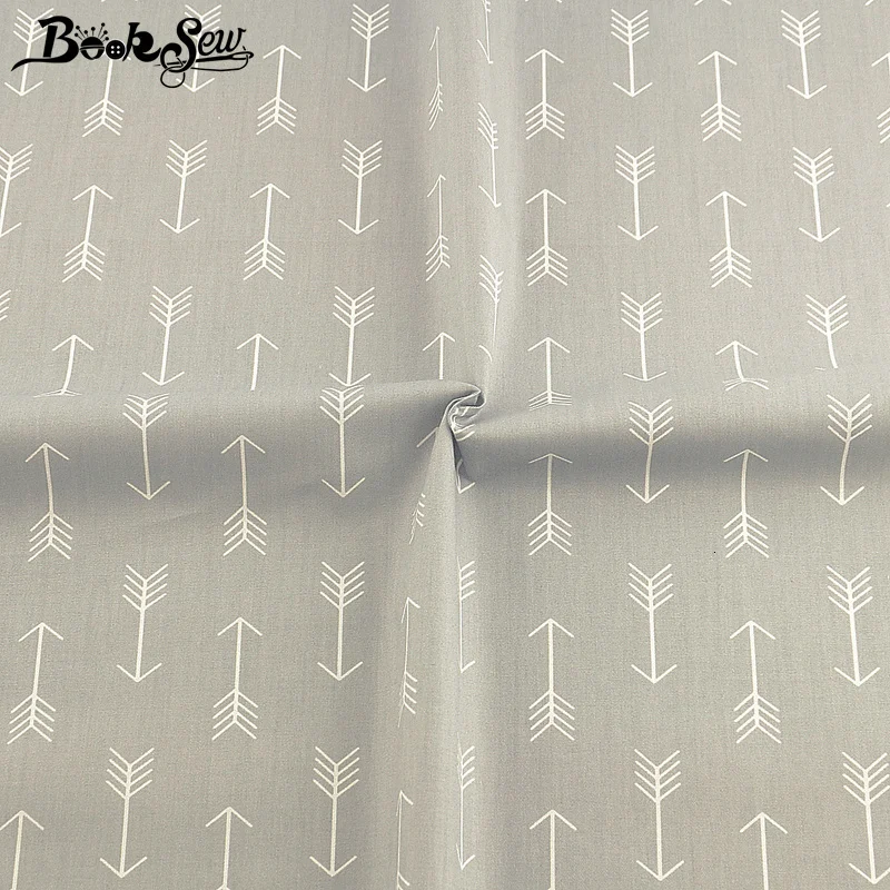 Booksew серый саржевый швейный материал хлопковая ткань с принтом стрелы лоскутный Скрапбукинг DIY Tissus Tela Algodon