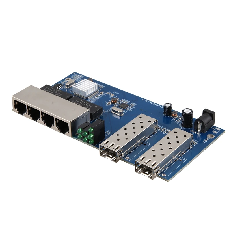 10/100/1000M 4 RJ45 UTP 2 SFP волокно Порты и разъёмы волоконно-оптический медиа-конвертер