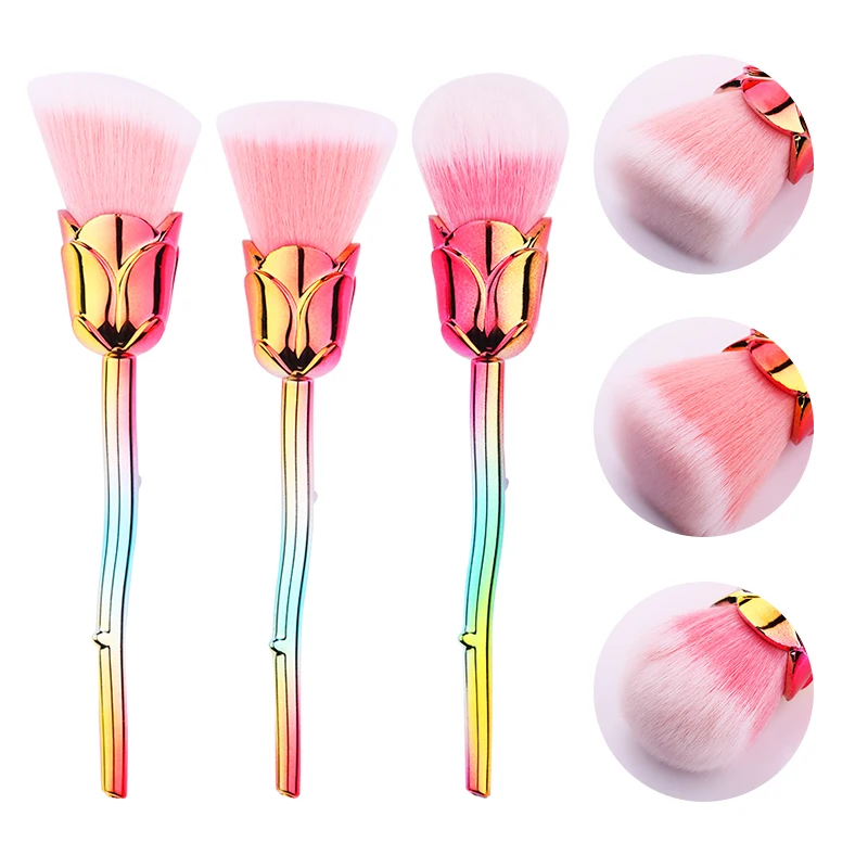 1 Pc Pinceau Maquillage Loving Heart Rose Blossom Patterns Eyeshadow Powder Brush Nail Brushes Art DIY Cosmetic Tool | Красота и