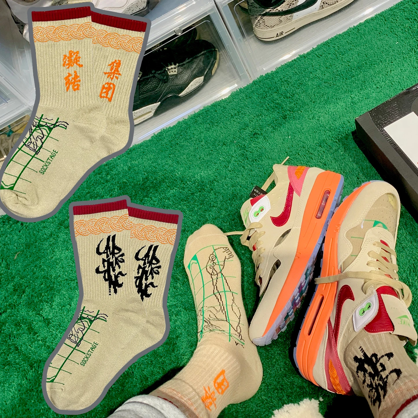 Оригинальные уличные модные хлопковые носки необычный наряд дня OOTD поцелуй