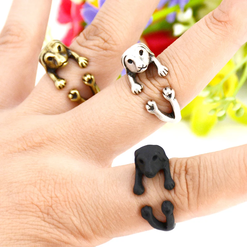 Новинка 3 цвета винтажный хиппи латунный сустав таксы кольцо Анель панк шик 3D