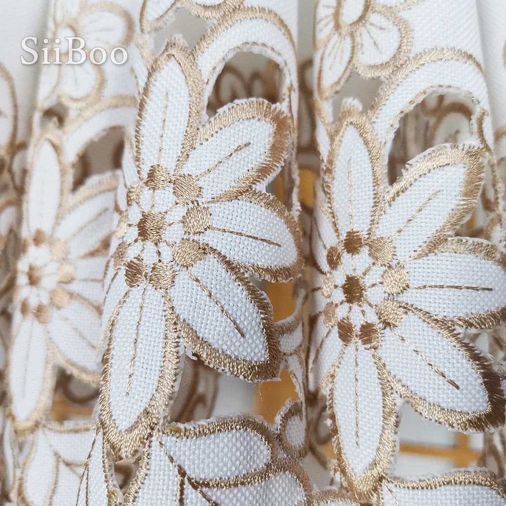 Европейский пасторальный стиль полутуба занавеска для гостиной с вышитым