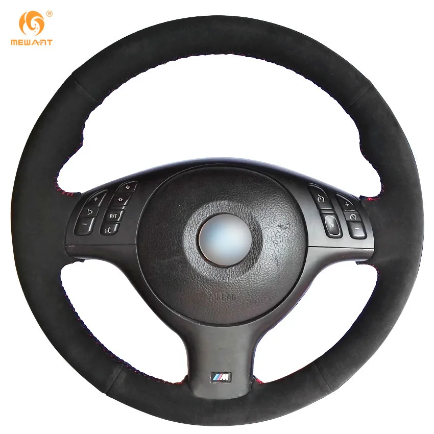 Черная замшевая чехол рулевого колеса автомобиля MEWANT для BMW M Sport 3 Series E46 330i 330Ci 5 E39
