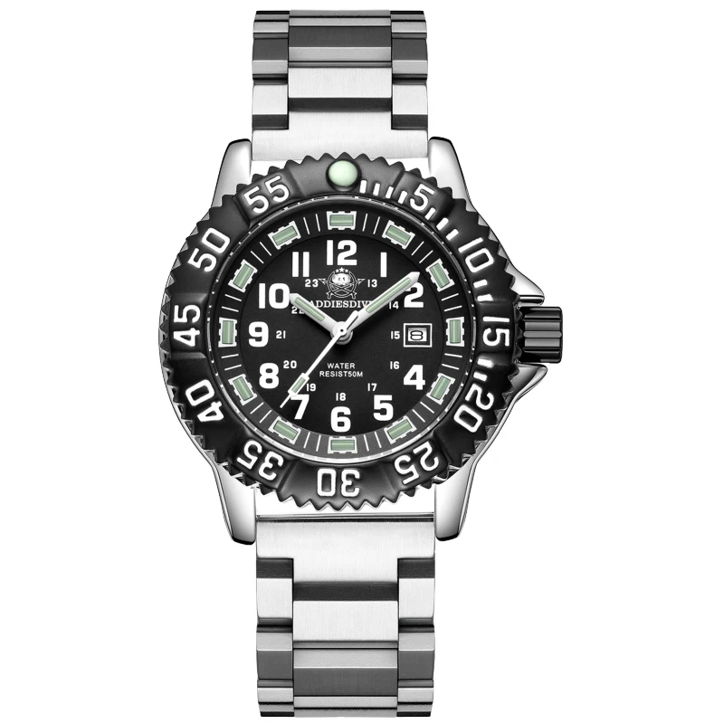 

Addies Men's Military Luminous Watch outdoor equipment Sports 50m Watch NATO Nylon 316 Stainless Steel Orange Men Quartz Watches