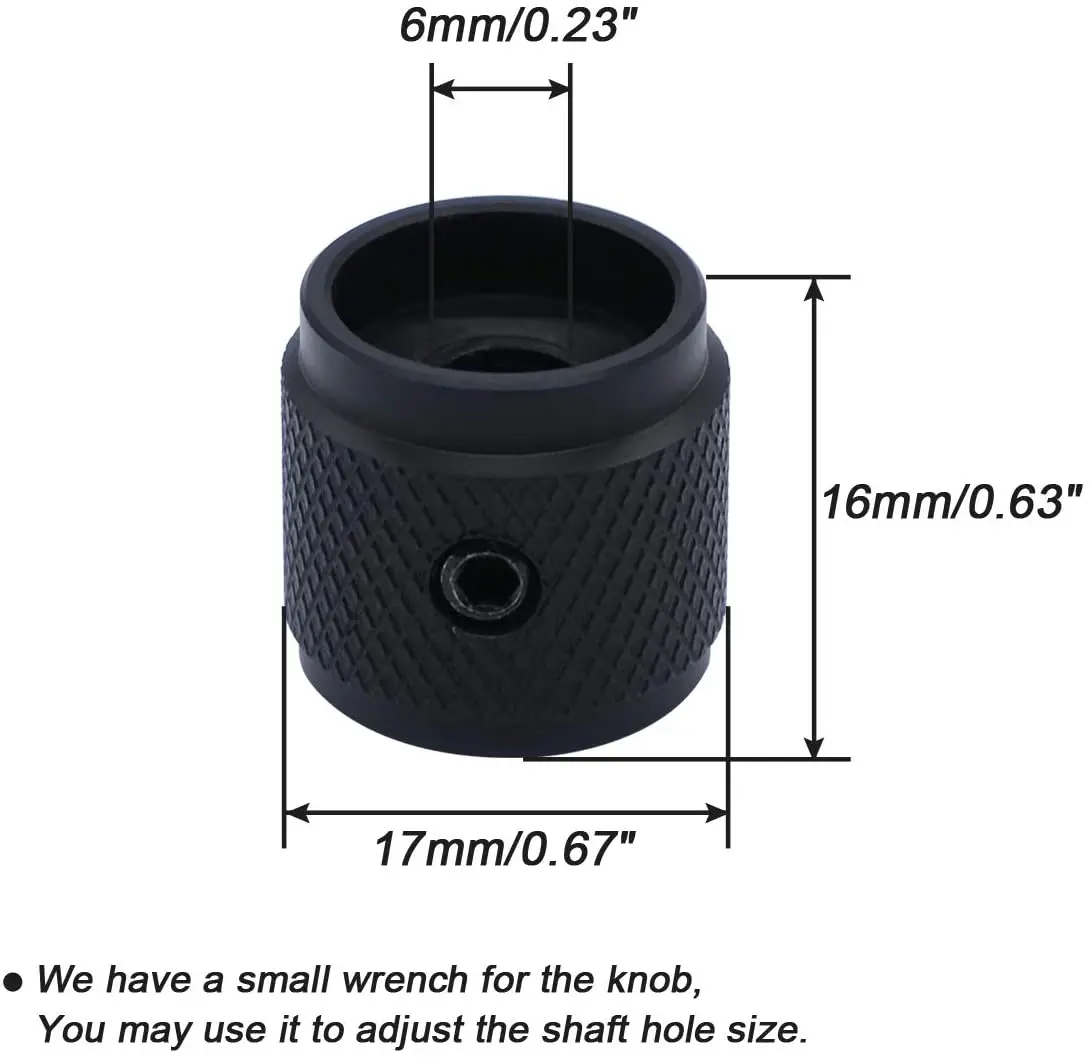 2pcs 1716mm knopf aluminium legierung potentiometer drehknopf volumen audio elektrische gitarre bass schraube typ 17x16mm dh knopf free global ship