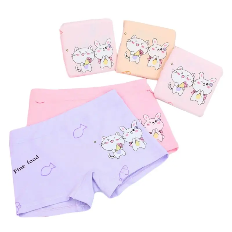 

Toddler Kids Girls Cotton Underwear Cartoon Patterns Candy Color Boxer Briefs New Dropship