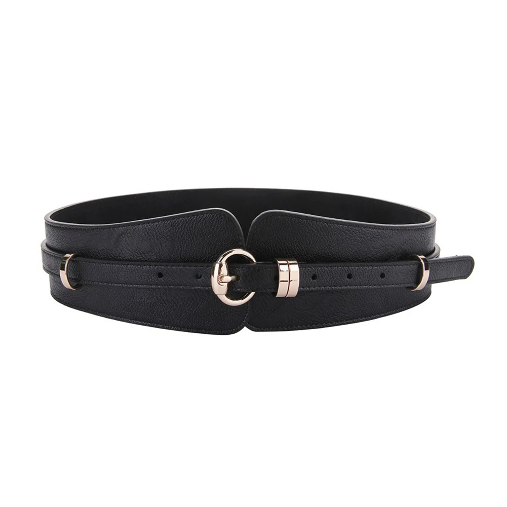 

Dress Luxury Wide Decorated Ceinture Adjustable Waist Strap Faux Leather D Ring Buckle Women Belt Fashion Vintage Cummerbund