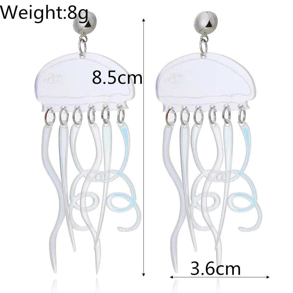 XIYANIKE Resin Acrylic Jellyfish Earrings Big Long Dangle Drop Ear Decoration Jewelry For Women Girls Cartoon Animal Charms 2019 | Украшения