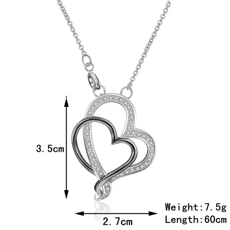 

New hollow heart pendant necklace Valentine's Day two-color love necklace for women fashion necklace for girlfriend gift jewelry