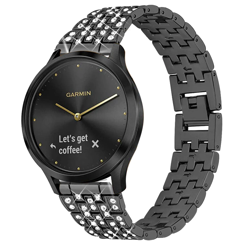 Браслет из нержавеющей стали с бриллиантами для умных часов Garmin  Vivoactive 4 4s 3 | Электроника | АлиЭкспресс