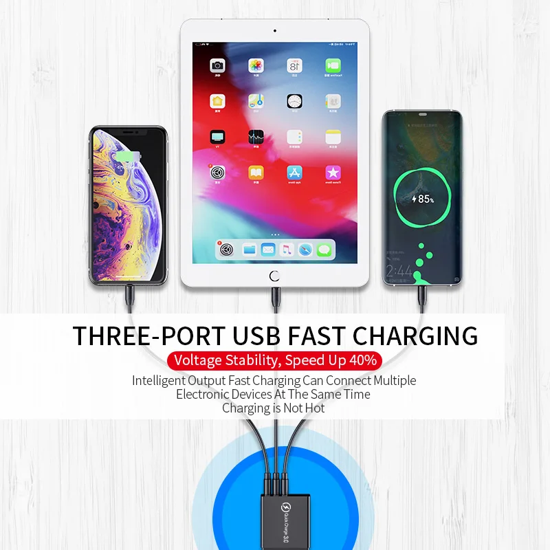 elough quick charger 3 0 usb charger for iphone 12 13 xiaomi redmi poco x3 led digital display fast charging wall phone charger free global shipping
