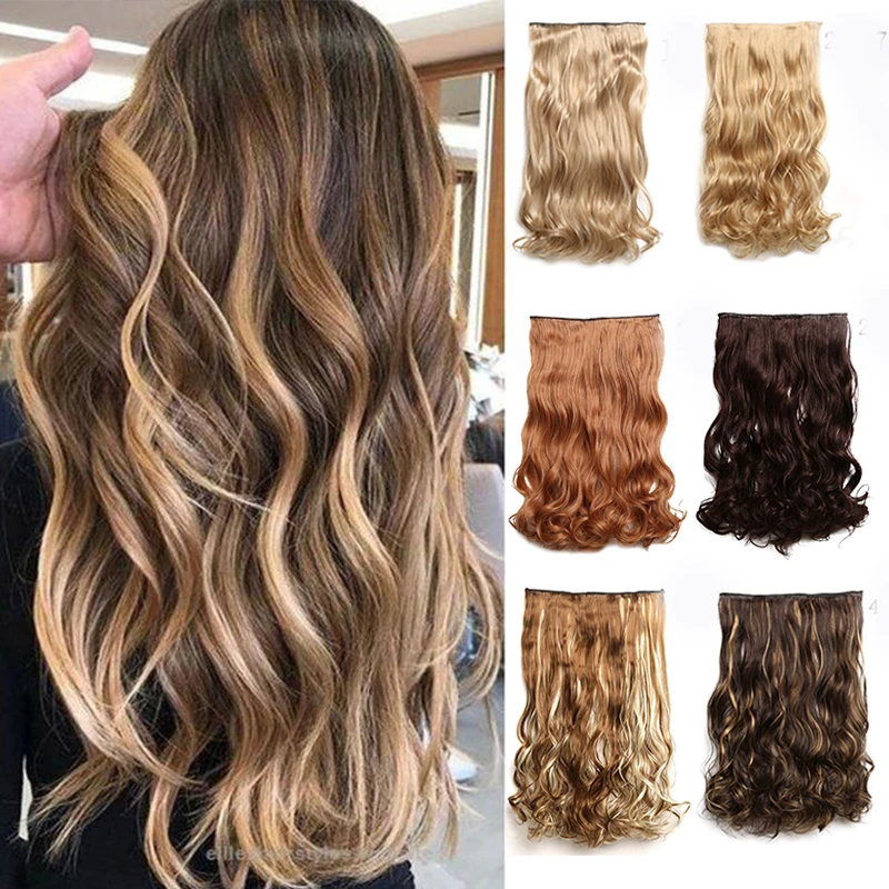 5 клипсов для наращивания волос Омбре поддельные волосы на клипсах в одной части