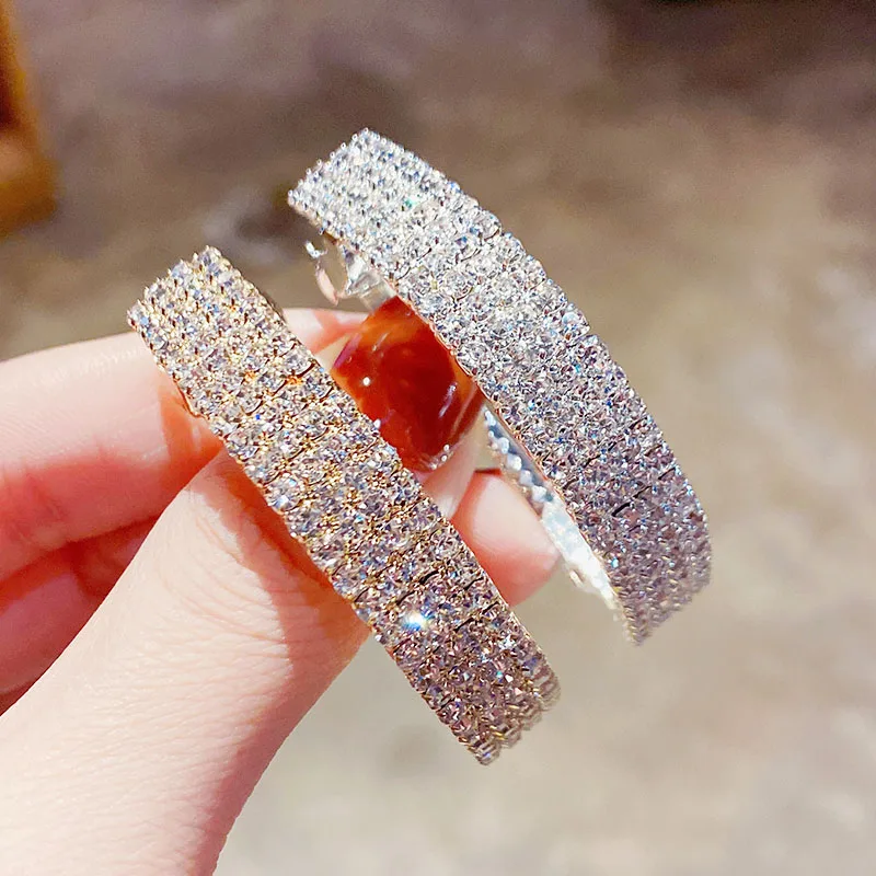 

New Women Elegant Luxury Shining Crystals Gold Silver Ponytail Holder Buckle Hair Clips Sweet Headband Fashion Hair Accessories