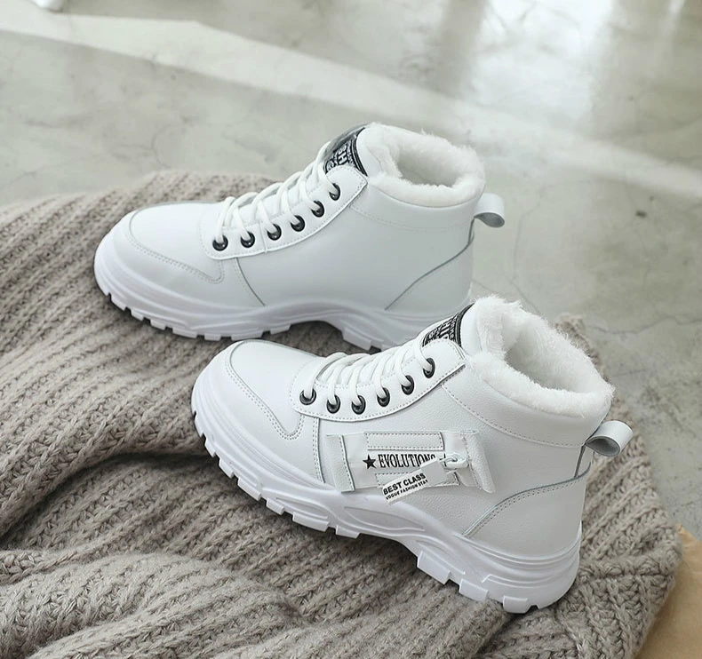 

Женские зимние ботинки, новинка 2020, Модная стильная обувь с высоким верхом, Повседневная Женская водонепроницаемая теплая Женская Высокока...