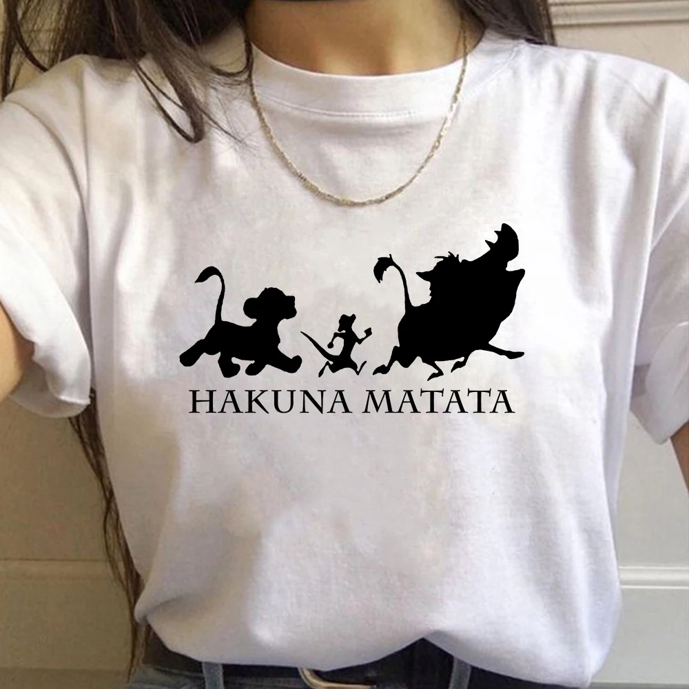 Король Лев футболка Акуна Матата Harajuku женские 90s с летним принтом повседневная