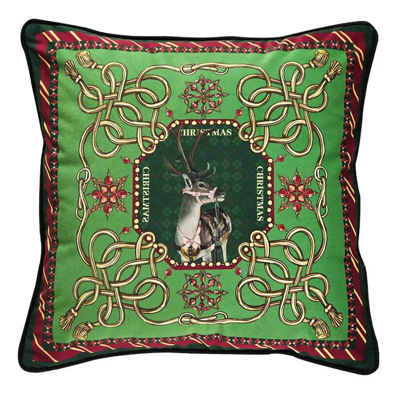 Рождественский зимний олень шотландский буйвол клетчатый красный чехол для