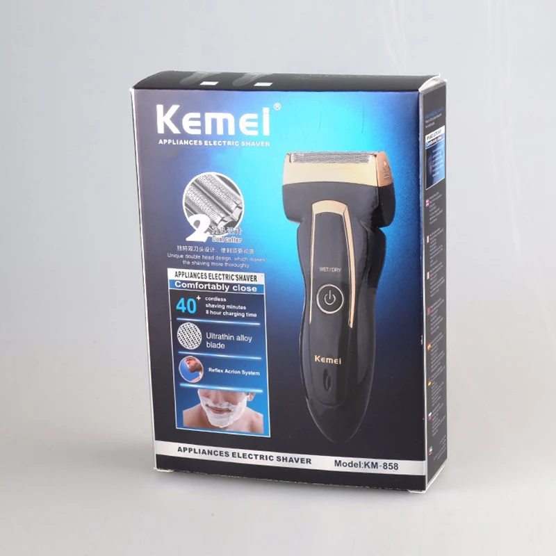 

Kemei 2 Heads Electric Rechargeable Reciprocate Man Shaver Twin Blade Electric Shaving Razors Face Care