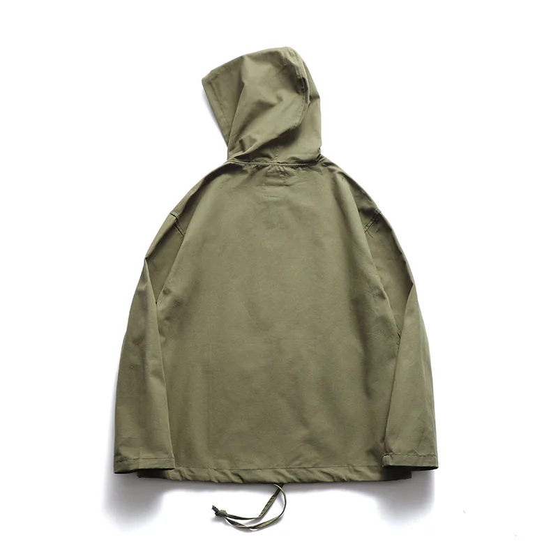 Spring new Japanese solid color casual wild hooded pullover hoodies boys trendy loose tops | Мужская одежда