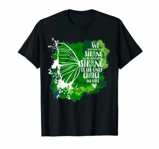 

Mental Health Awe Butterfly T-Shirt Green Ribbon US Cotton Impression 2020