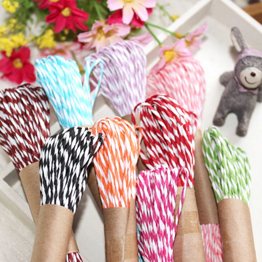 

10M Rafiya Threads Invitation Flower Decoration DIY Twisted Paper Handmade Weaving Rope Baking Packaging Wrapping Rope Thread