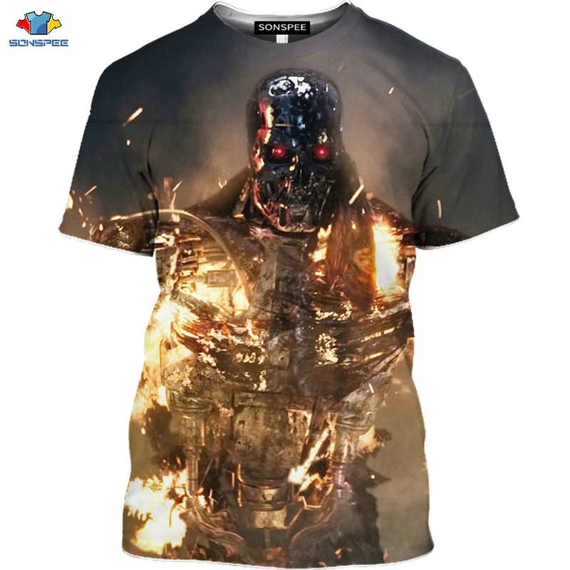 SONSPEE 3D Guild War Movie The Terminator Футболка Модный Купальник бикини красивая рубашка