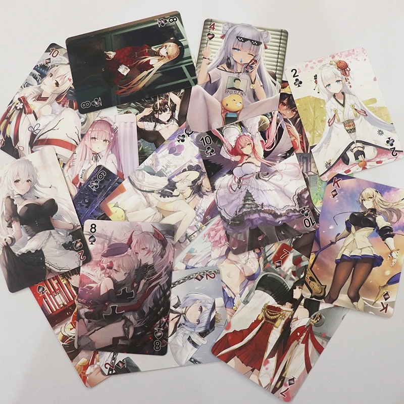 54 шт./компл. карты для покера из аниме коготь Лейн игрушечные бумажные игральные