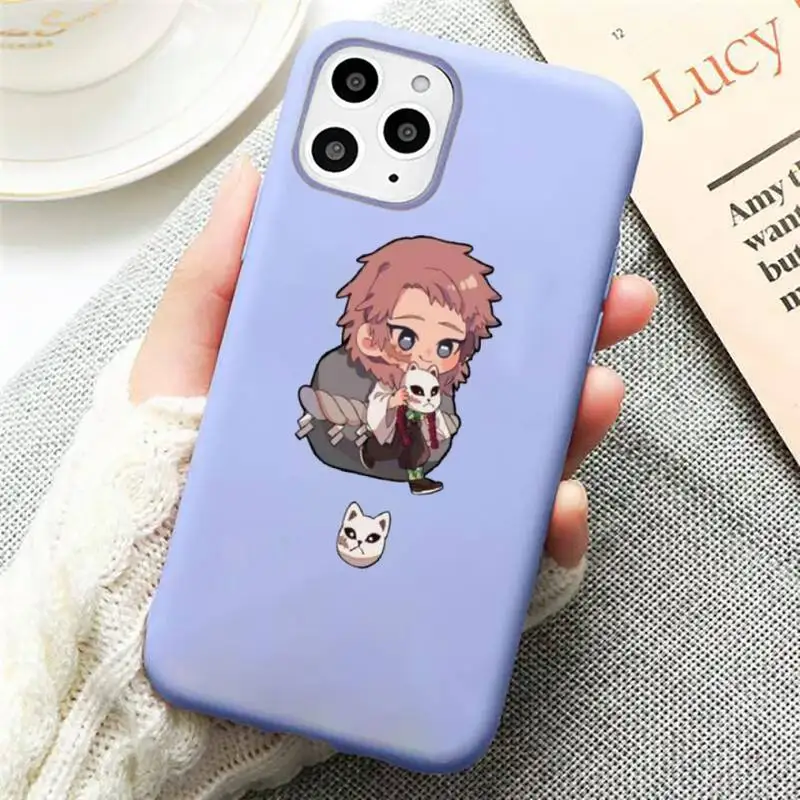 

Demon Slayer Kimetsu No Yaiba Phone Case Candy Color for iPhone 11 12 mini pro XS MAX 8 7 6 6S Plus X SE 2020 XR