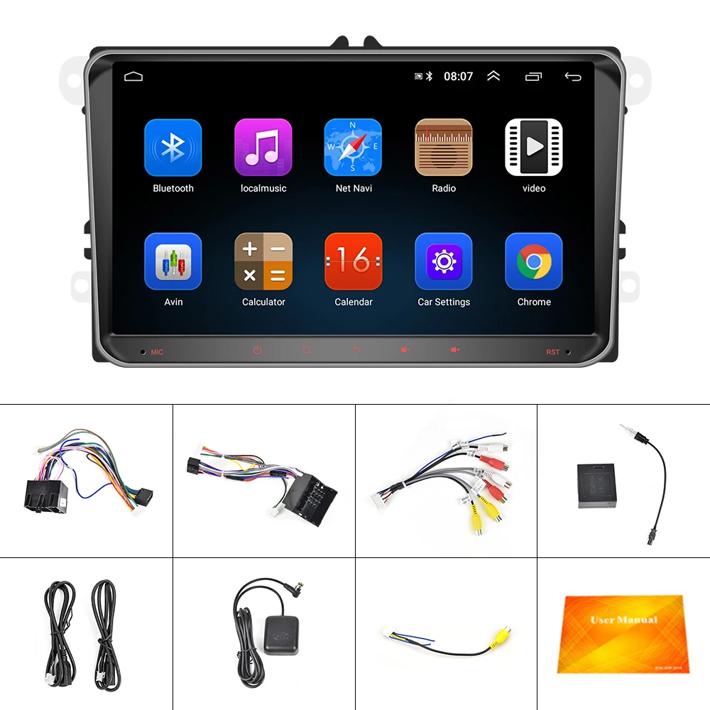 Podofo 2din Android автомобильный Радио 9 1 мультимедийный плеер GPS навигация WIFI стерео для