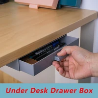 under desk drawer organizer table hidden storage box self adhesive makeup pen box student stationery organizer for office school