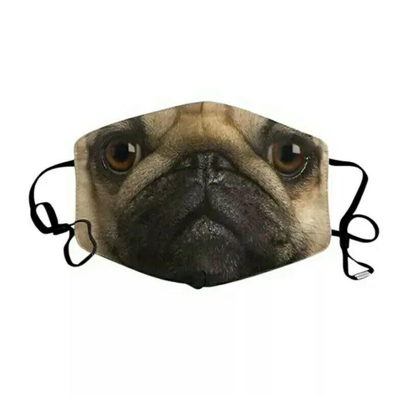 

Protective reusable cloth face mask with print animal dog