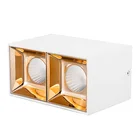 Двойной головкой квадратный монолитный потолочный светодиодный светильник CREE чип RA90 14 Вт, 24 Вт, 36 Вт, теплый белый свет дневной белый поверхностного монтажа Освещение в помещении