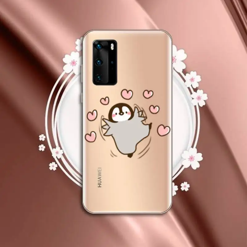 

Bear Penguin Kawaii Cute High-quality luxury shell Phone Case Transparent for Huawei P honor 8 10i 20 30 40 smart 2019