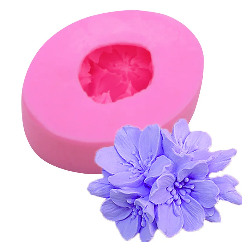 Silicone Soap Mold for Making Rose Flower Fondant 3d DIY Form Handmade Cake Decorating Sugarcraft Moulds Silicon Mold Tools