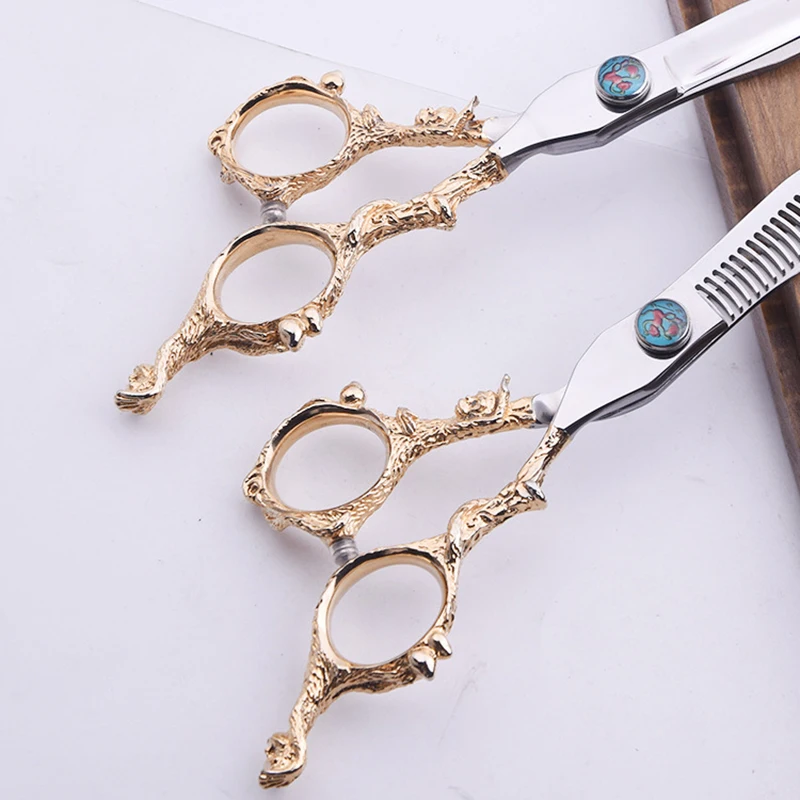 Высокое качество Парикмахерские ножницы золотой держатель 6 дюймов