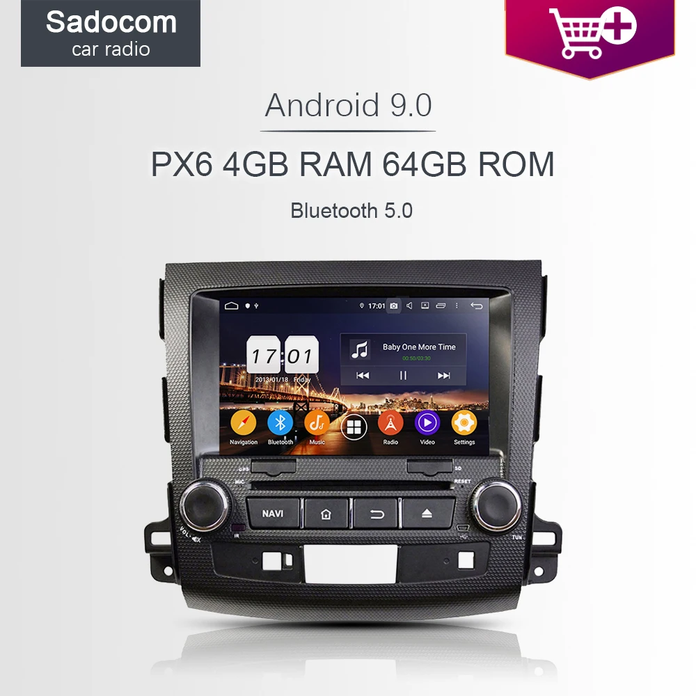 Автомобильный DVD плеер 8 дюймов 720P PX6 DSP 2 din Android 9 0 4 Гб ОЗУ ядер 64 ПЗУ Авторадио BT 5
