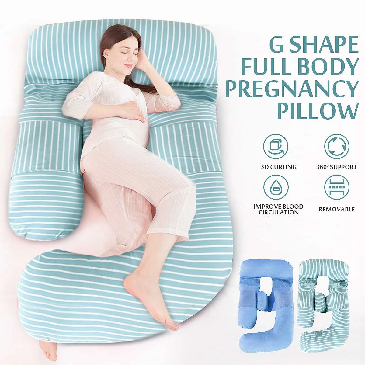 Подушка для сна беременных хлопок с принтом &quotКролик&quot G-образные подушки на