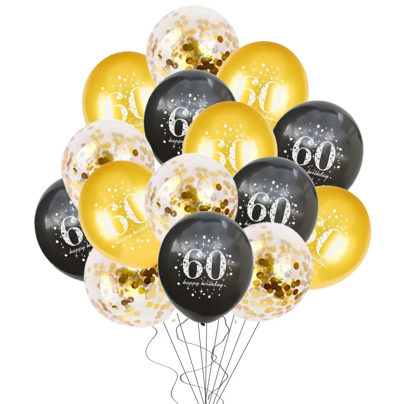 6 шт., 18, 21, 30, 40, 50, 60, 70 фольга, спираль, гирлянда, юбилей, день рождения, украшения для взрослых, 18, 30, аксессуары для декора на день рождения - Цвет: 15pcs balloons