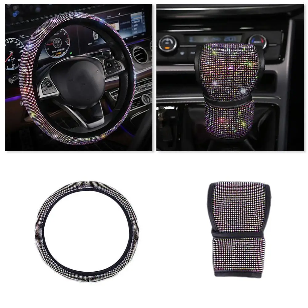 Кожаные чехлы на руль для женщин и девушек автомобильные со стразами стразы