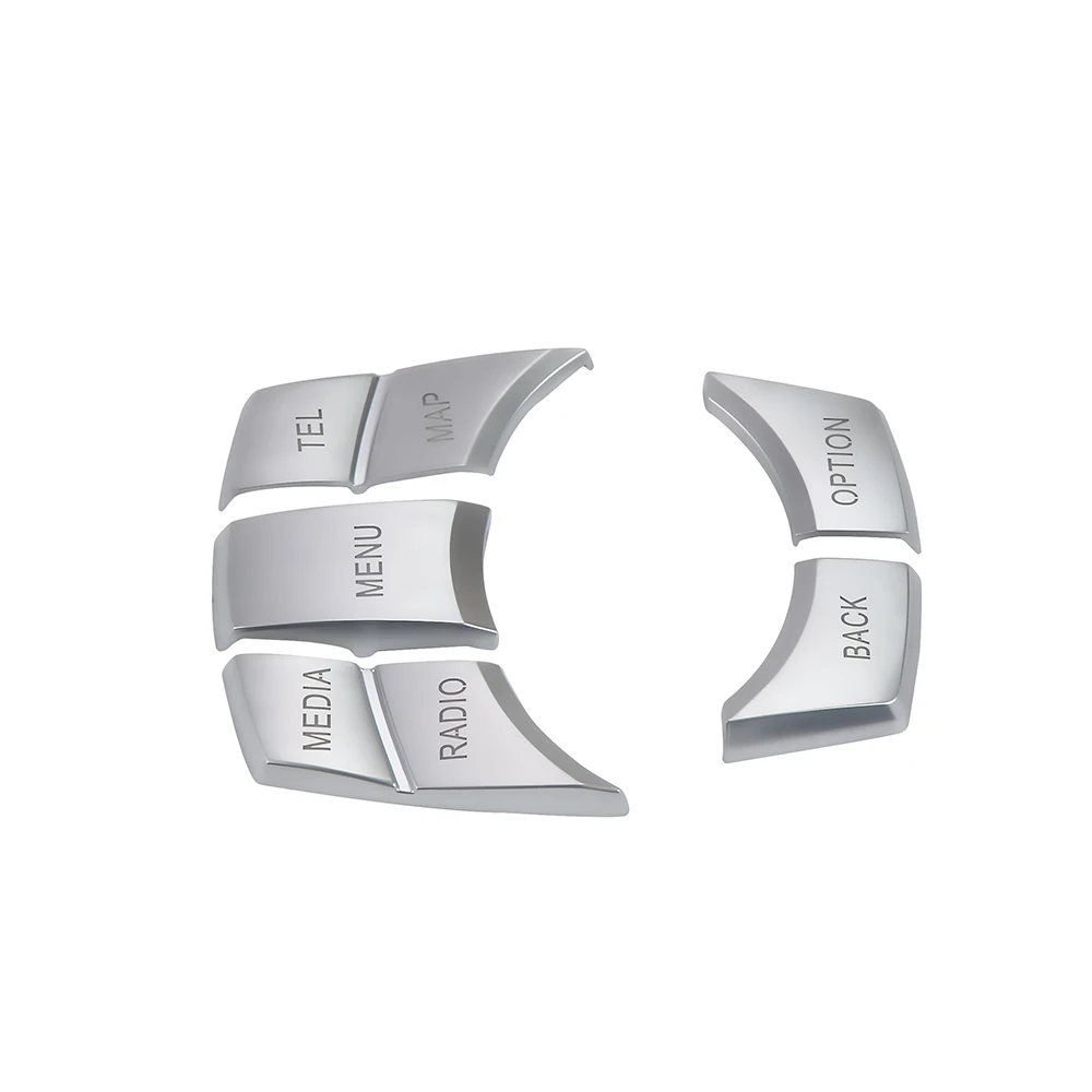 

5Pcs ABS Silver Multi Media Button Cover Decor Trim for 1 3 4 5 6 X5 X6 BMW