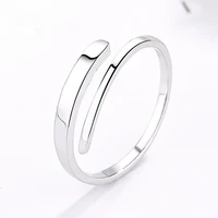 new fashion simple style smooth opening finger rings white copper small cuff ring cute gifts for lady girls trendy ring band