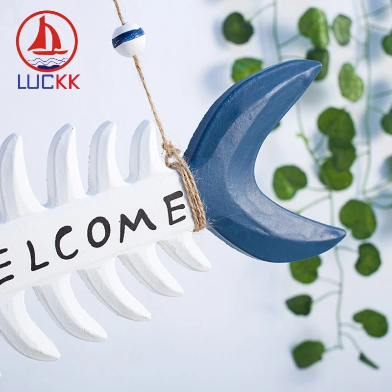 LUCKK средиземноморская подвесная деревянная доска с рыбьими костяшками дверная