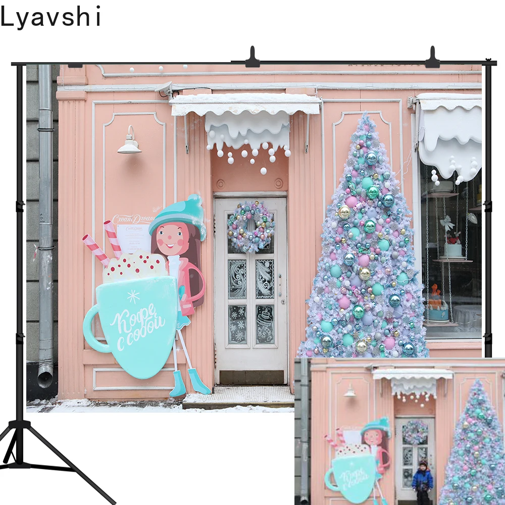 

Lyavshi фон для фотосъемки кремовые мечты милый магазин Рождественская елка снежные украшения Детский фон фотостудия стенд реквизит