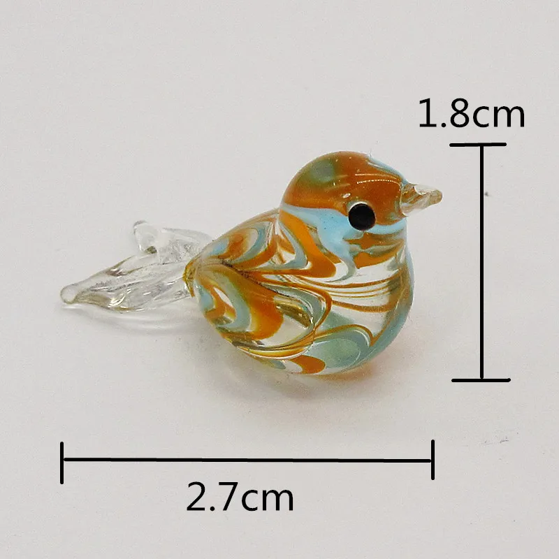 Custom New Handmade Mini Hook Wire Feather Design Glass Bird Figurine Easter Lovely Small Animal Ornament Home Decor Accessories | Дом и сад