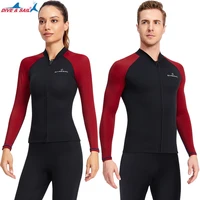 1 5mm men women neoprene scuba diving suit jacket long sleeve boating snorkeling coat surfing swim beach shirts tops wetsuit