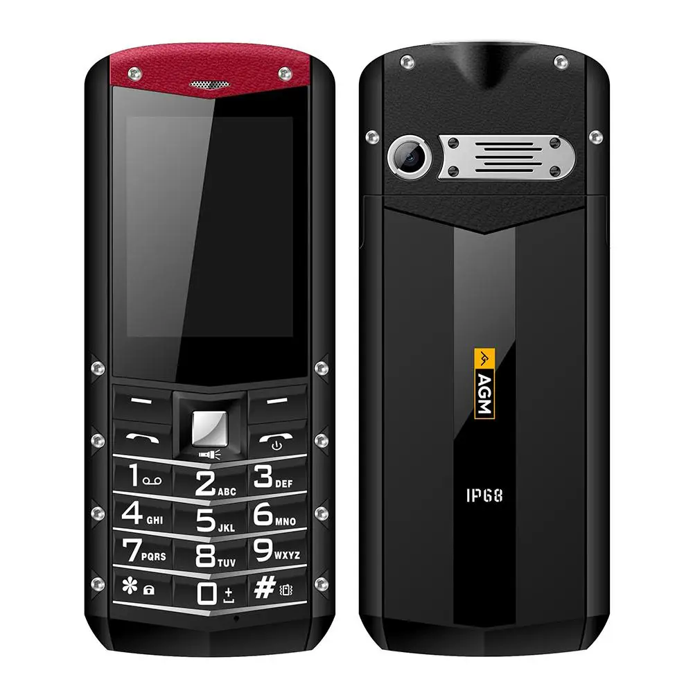 

AGM M2 2.4" Rugged Phone Dual SIM Rear 0.3MP Outdoor Featured Phone IP68 Waterproof Shockproof Flashlight Button Mobile Phone