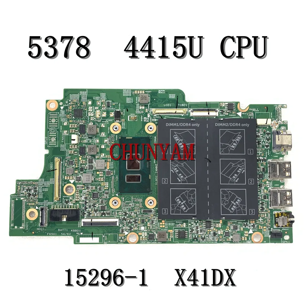 Восстановленная материнская плата Pentium 4415U 15296-1 для ноутбука dell Inspiron 13 5378 X41DX Φ 0N7K0H