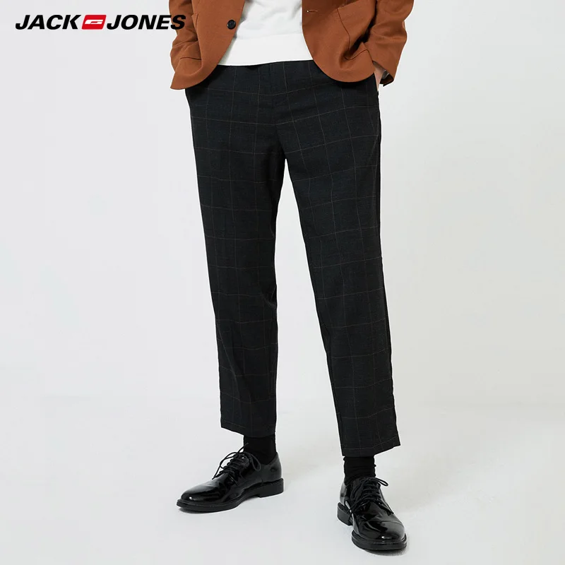 

Jack Jones Mens Sheep Wool Plaid Business Nine Points Pants 219314576