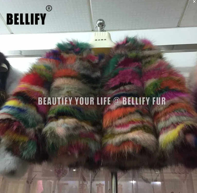 Женская Шуба и куртка из радужной расцветки уникальная приталенная Осенняя